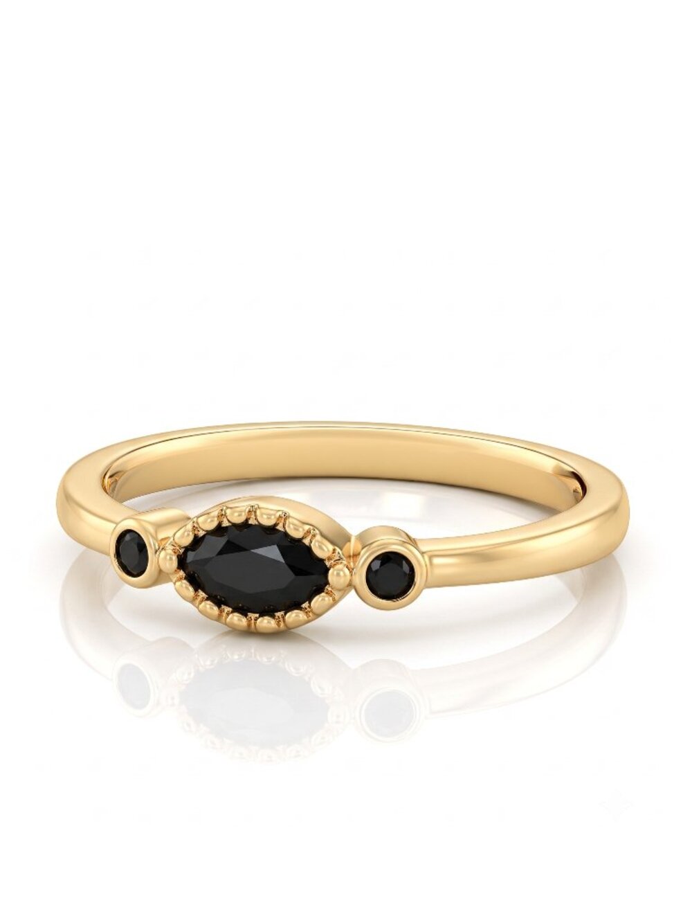 Dainty Gold Ring, 925 Sterling Silver, Charmed Aroma Charcoal